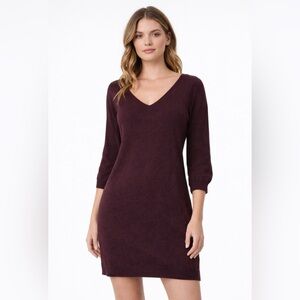 Reitmans Deep Burgundy Long Sleeve Dress